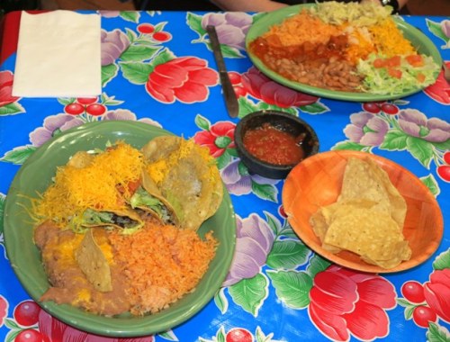 Tacos lower left; Combination #2 upper right