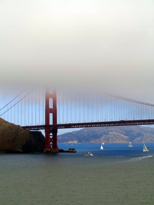 Golden Gate Disappearing into Mist