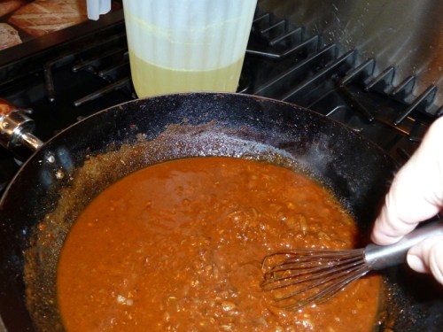 Heat until simmering nicely