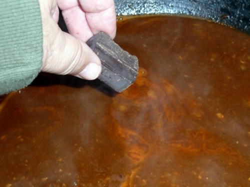 Turn off hear and add unsweetened baker's chocolate; whisk until completely melted and incorporated