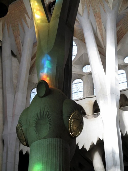 Sagrada Familía Columns Colored by Light