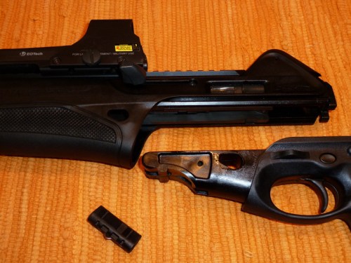 Slide the barrel and bolt assembly off the receiver