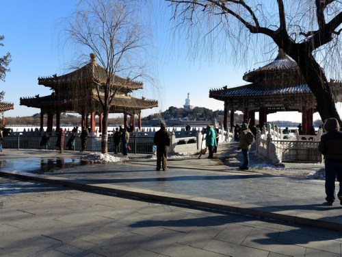 Five-Dragon Pavilions; White Dagoba in background