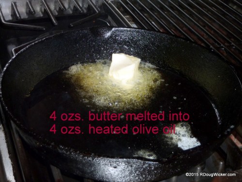 Heat the oil and add the butter