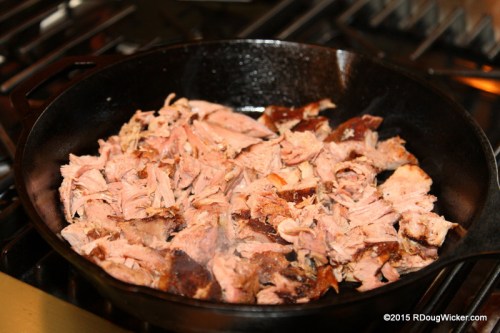 Into the hot skillet