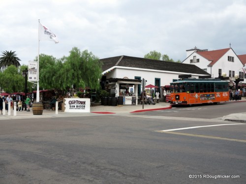 Across the back entrance to San Diego Old Town