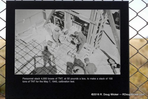 100 tons of TNT stacked for a calibration test on May 7, 1945