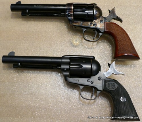 Uberti El Patrón Competition; U.S.F.A. Rodeo — Note the hammer/firing pin differences