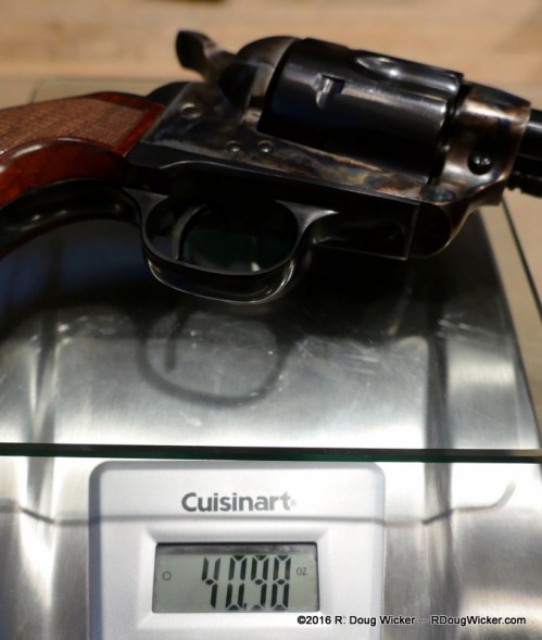 Uberti El Patrón in .357 Magnum/.38 Special weighs 2.82 ounces/80 grams more