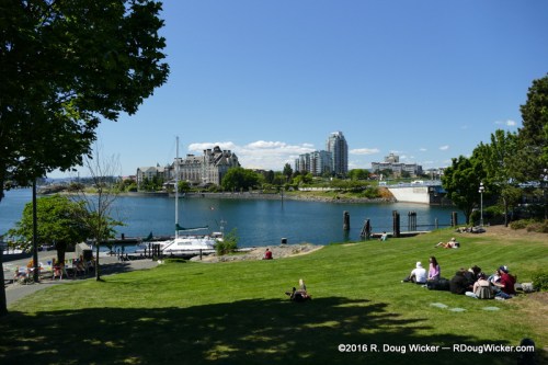 Wharf Street park overlooking the Strait of Juan de Fuca