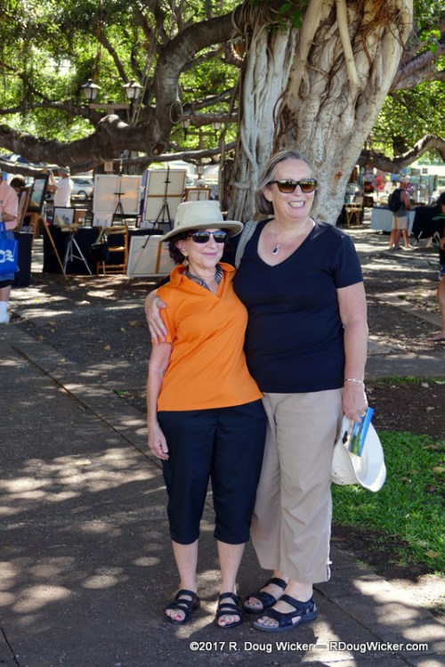Lisa Fittipaldi and Ursula in Lahaina Banyan Court Park